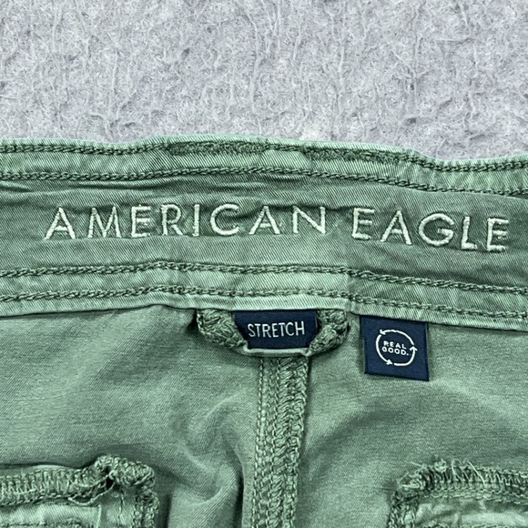 American Eagle Stovepipe Jeans Womens 14 Green Lyocell High Waist Wide Leg Pants - Picture 3 of 16